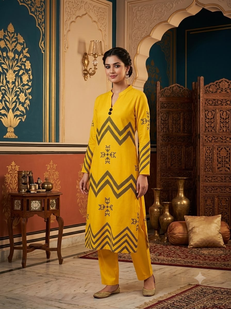 YELLOW KURTA SET